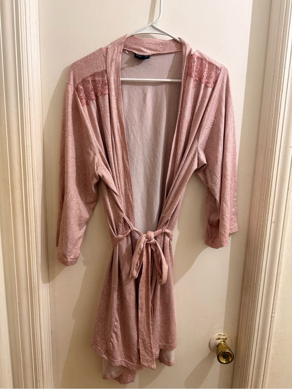 Tahari Blush Pink Robe with Tie Belt